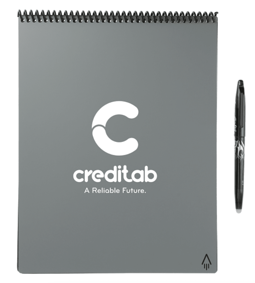 branded notebook with logo